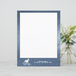 Glitzer Einhorn und Sterne | Blue Paper Sheet