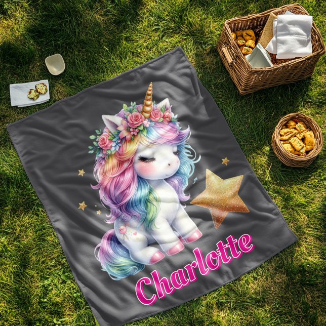 Glitzer Einhorn Zaubersternkohle Fleece leer (Von Creator hochgeladen)