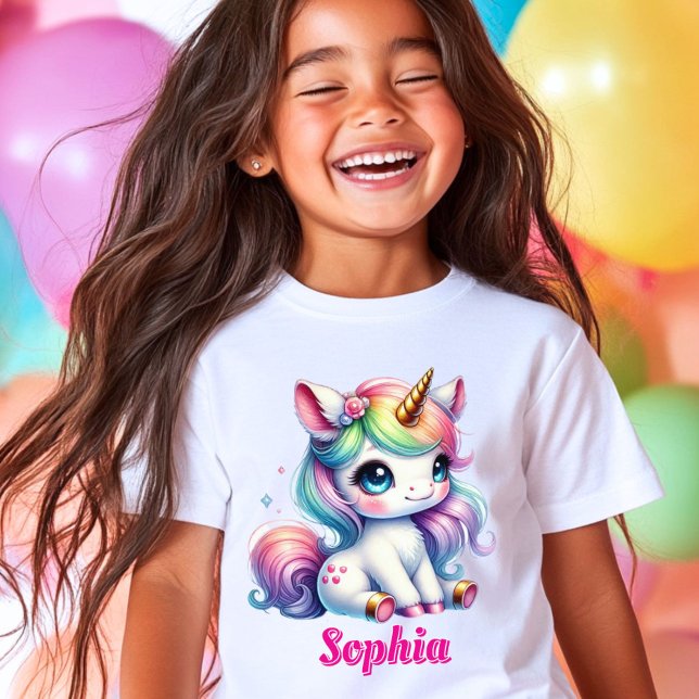 Glitzer Einicorn magischer Stern Girls T-Shirt (Von Creator hochgeladen)