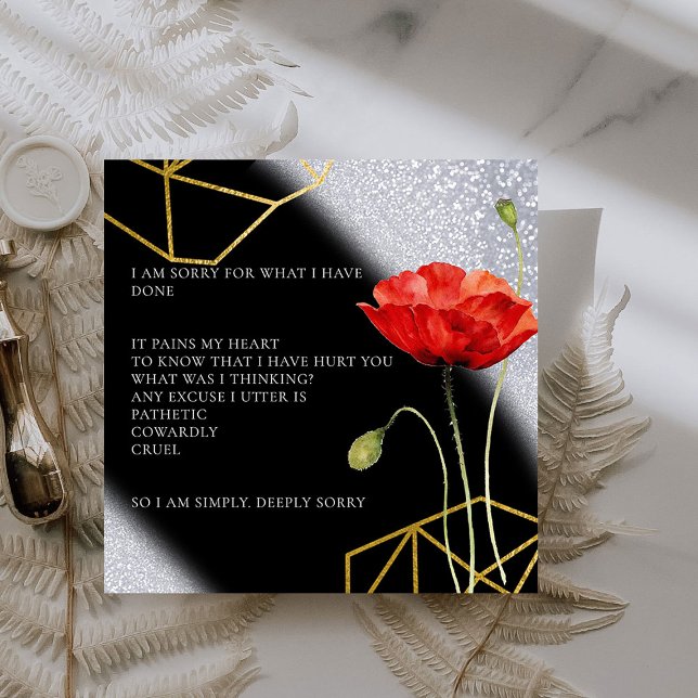 Glitzer Elegant Entschuldigung Karte (Von Creator hochgeladen)
