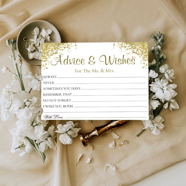 Glitzer Elegante Hochzeitsempfehlung wünscht Karte (Von Creator hochgeladen)