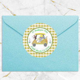 Glitzer Elephant & Monkey Golf Baby Dusche Rückfah Runder Aufkleber