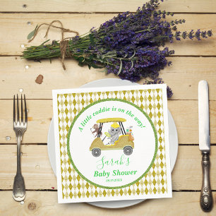 Glitzer Elephant & Monkey Golf Baby Dusche Rückfah Serviette