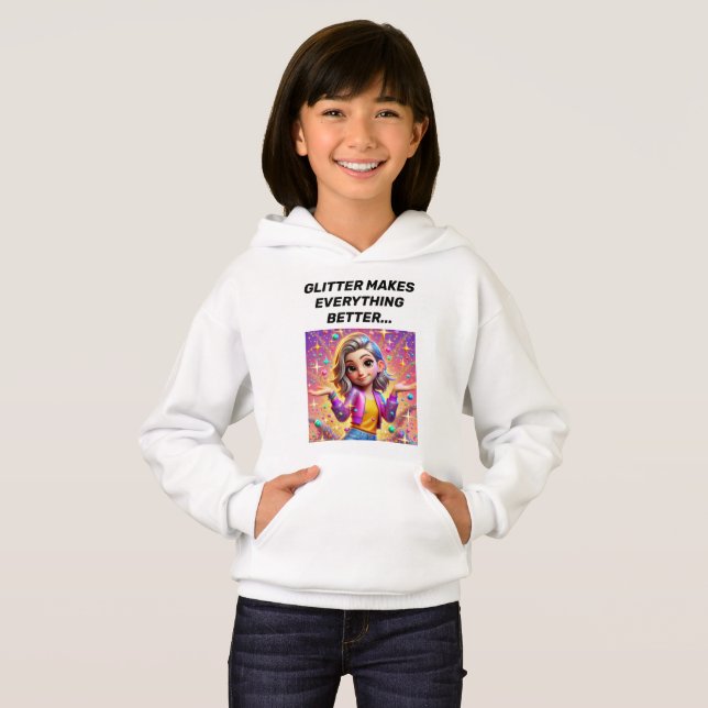 Glitzer Explosion Sassy Hoodie Design. (Vorne ganz)