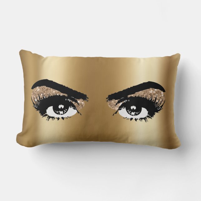 Glitzer Eyes Eyelashes Lendenkissen (Vorderseite)