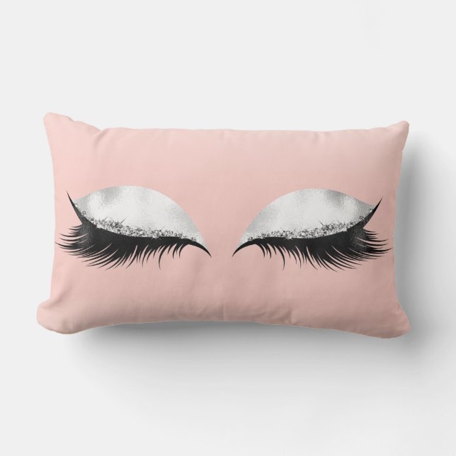Glitzer Eyes Makeup Confetti Pink Pastel Ombre Lendenkissen (Vorderseite)