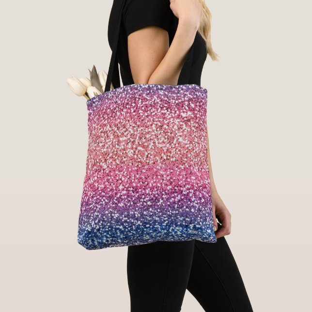 Glitzer Farbe Rosa Blau Ombre Tasche (Von Nahem)