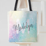 Glitzer Farbenfrohe glamouröse Hübsche Muster Tasche<br><div class="desc">Ästhetischer hübscher,  schicker Glitzer Hintergrund in schönen Pastellfarben,  die Sie mit Ihrem individuellen Monogramm und/oder Namen personalisieren können.</div>