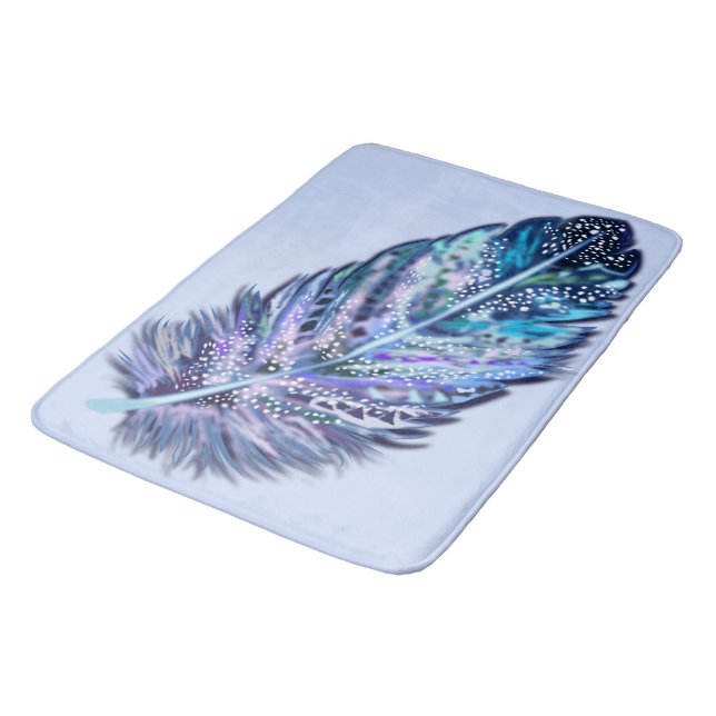Glitzer Feather Bath Mat Badematte (Schrägansicht)