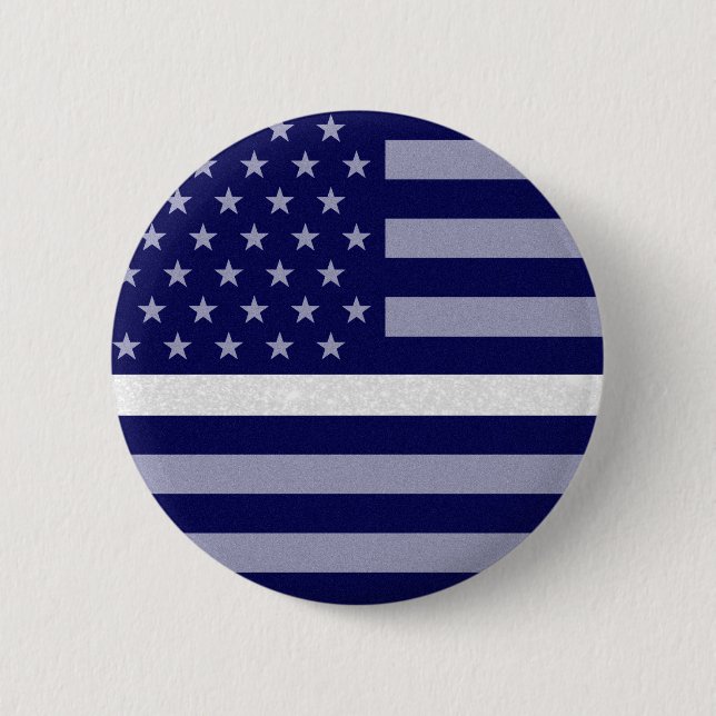 Glitzer-Flag mit dünner weißer Linie Button (Vorderseite)