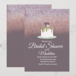 Glitzer Foil Wedding Cake 1 Tier Brautparty Einladung