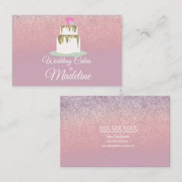 Glitzer Foil Wedding Cake Bäckerei Bäckerei Geschä Visitenkarte