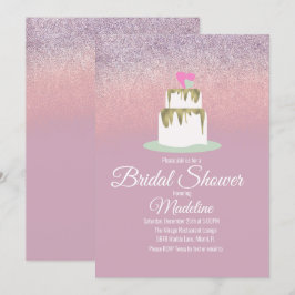 Glitzer Foil Wedding Cake Tier Brautparty Einladung