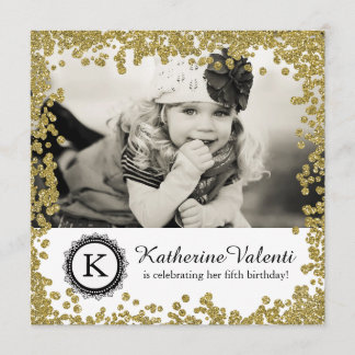 Glitzer Foto Geburtstagsparty Einladung