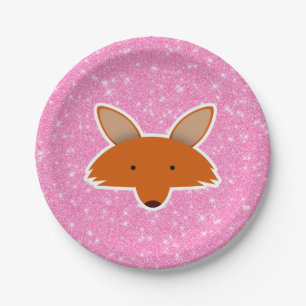 Glitzer Fox Pappteller