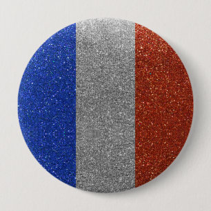 Glitzer Französisch Flagge Frankreich Paris Mode B Button
