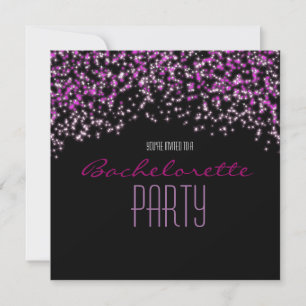 Glitzer Funkeln Schwarz Rosa Glam Party Einladunge Einladung