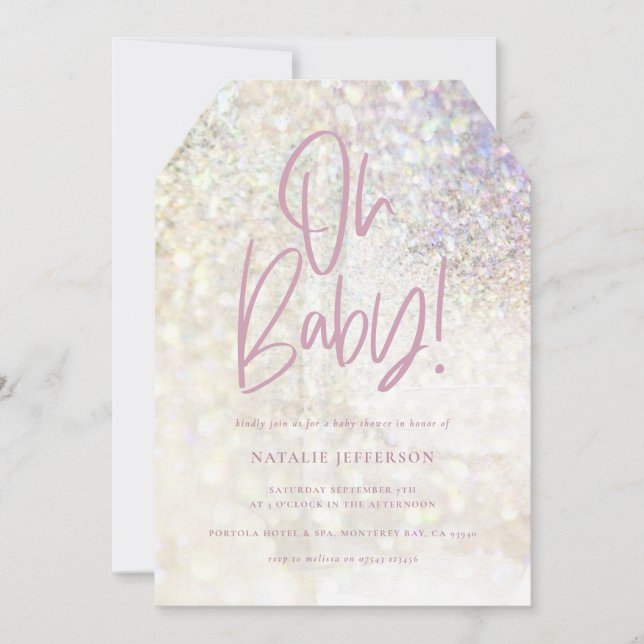 Glitzer funkelnd Klasse oh Baby! Party duschen (Vorderseite)