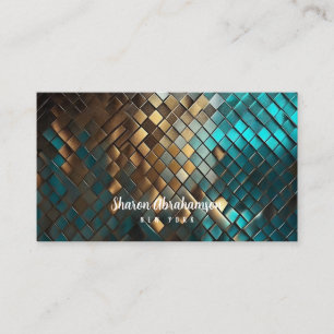 Glitzer für aquamarine Imitate in Blau und Gold Visitenkarte