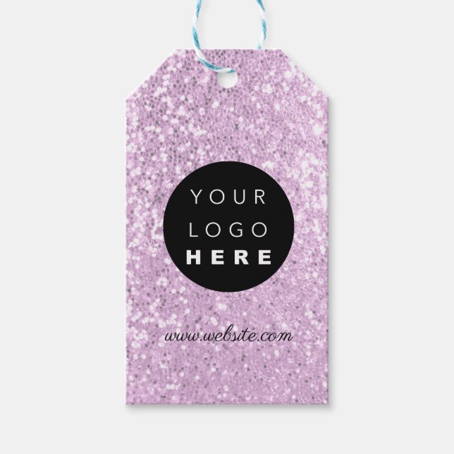 Glitzer für das Logo des Unternehmens Geschenkanhänger (Vorderseite)