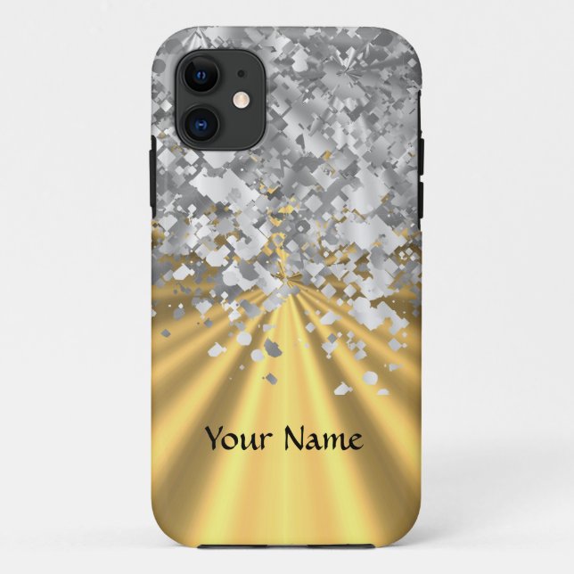Glitzer für Gold und Imitat Case-Mate iPhone Hülle (Rückseite)