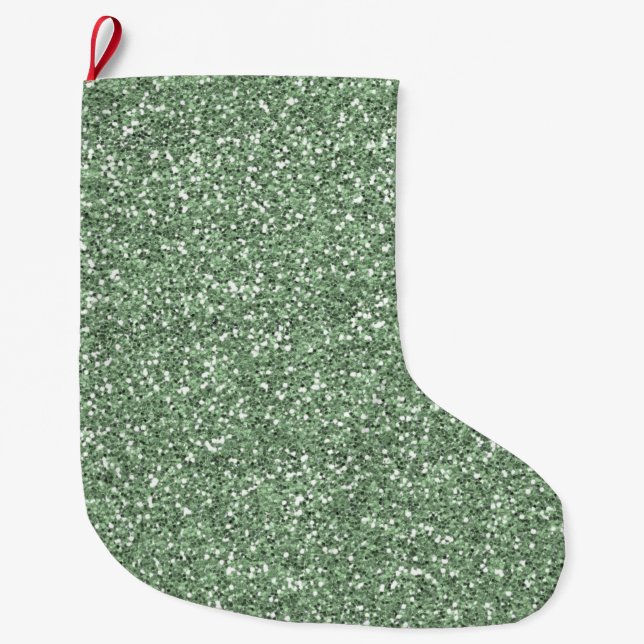 Glitzer für grüne Imitate Großer Weihnachtsstrumpf (Vorderseite)