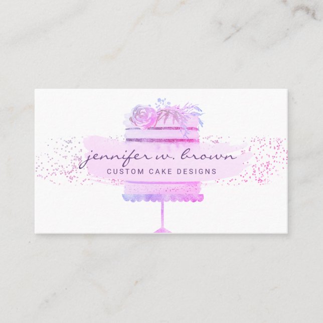 Glitzer für Hochzeitstorte Pink Visitenkarte (Vorderseite)