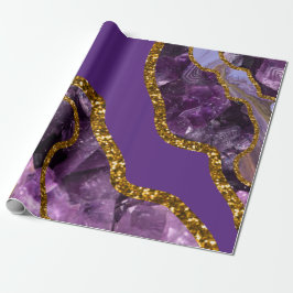 Glitzer für lila und Gold-Agate-Geode Geschenkpapier