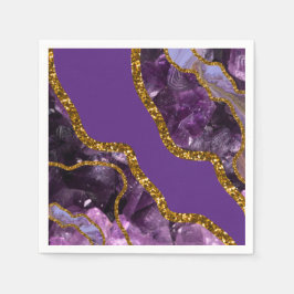 Glitzer für lila und Gold-Agate-Geode Serviette
