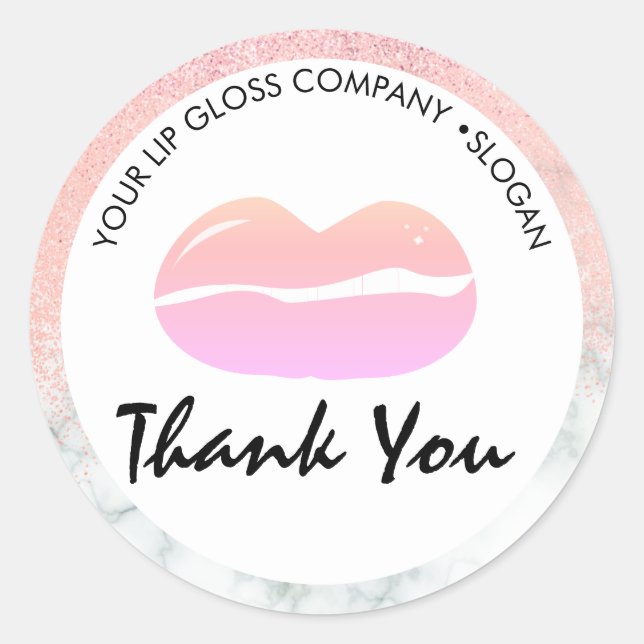 Glitzer für Lip Gloss-Firmenlogos Runder Aufkleber (Vorderseite)