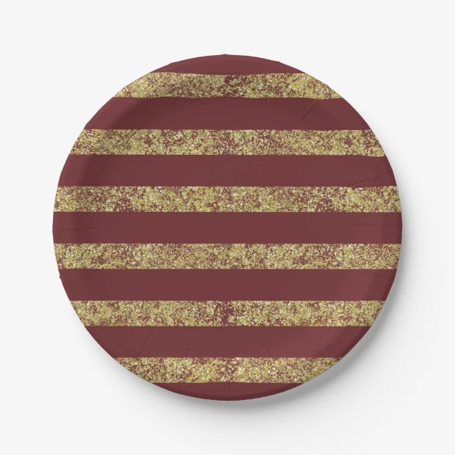 Glitzer für Rote und Gold-Imitate Pappteller (Vorderseite)