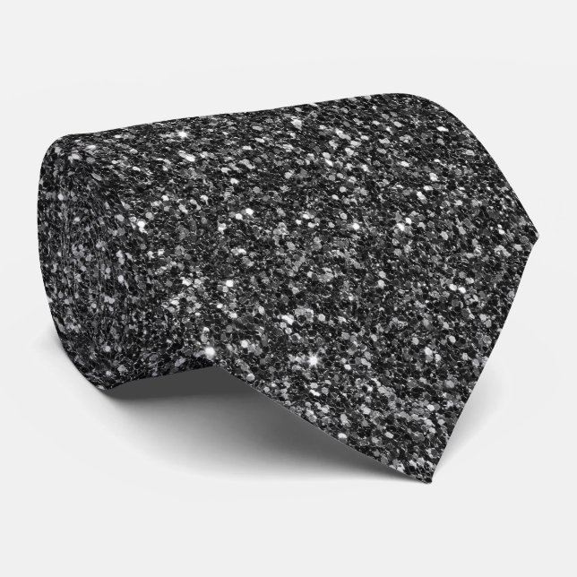 Glitzer für Schwarze Imitate Krawatte (Gerollt)