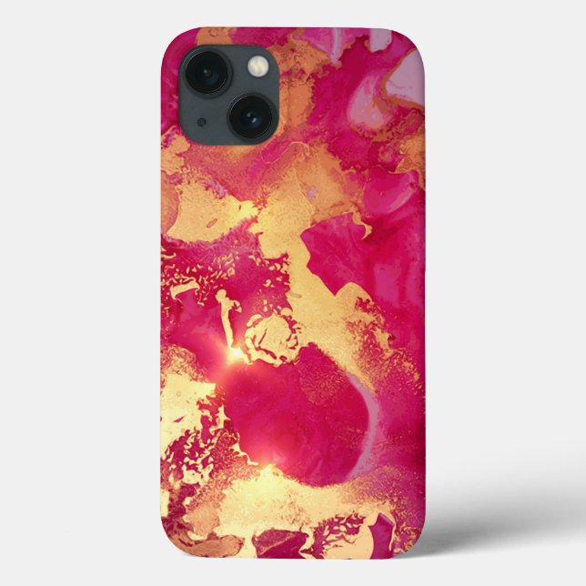 Glitzer Fuschia Gold iPhone / iPad Gehäuse Case-Mate iPhone Hülle (Rückseite)