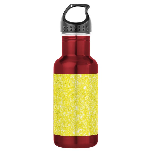 Glitzer-Gelb Trinkflasche (Vorderseite)
