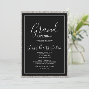 Glitzer Gerahmt Black & White Grand Opening Einladung