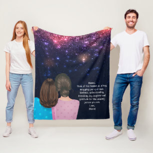 Glitzer-Geschenk für Mama von Tochter-Letter Hinwe Fleecedecke