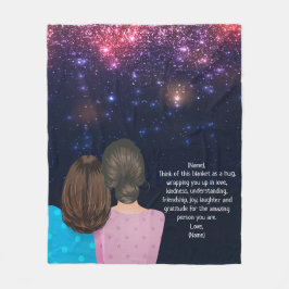 Glitzer-Geschenk für Mama von Tochter-Letter Hinwe Fleecedecke