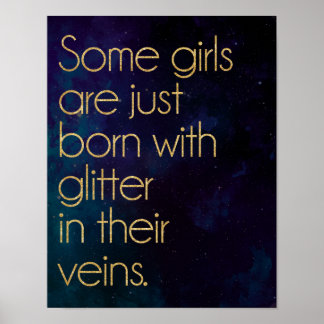 Glitzer Girl Quote Poster