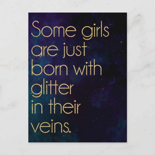 Glitzer Girl Quote Postkarte (Vorderseite)