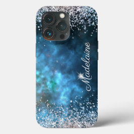 Glitzer Girly Modern Sparkle Sweet 16 Navy Blue Case-Mate iPhone Hülle