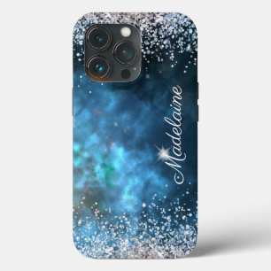 Glitzer Girly Modern Sparkle Sweet 16 Navy Blue Case-Mate iPhone Hülle