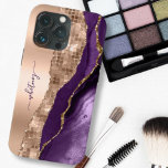 Glitzer Girly Rose Gold Stilvoll Lila Case-Mate iPhone Hülle<br><div class="desc">Eleganter Chich Glitzer Telefonnummern & Covers. Personalisieren Sie Ihre Daten mit Ihrem Namen,  Monogramm,  Initial oder Text. Sie können Textfarbe und Schriftart-Stil ändern,  indem Sie die weitere Option anpassen. Bitte beachten Sie,  dass der Glitzer-Effekt nicht real ist,  sondern nur simuliert.</div>