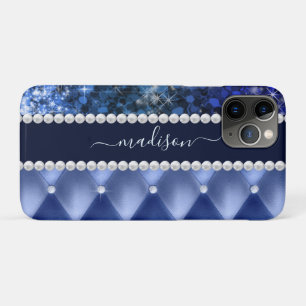 Glitzer Girly Sparkle Luxury Navy Blue Case-Mate iPhone Hülle