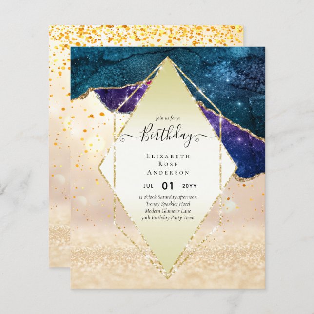 GLITZER Glam Foil Hübsch Jegliches Alter (Vorne/Hinten)