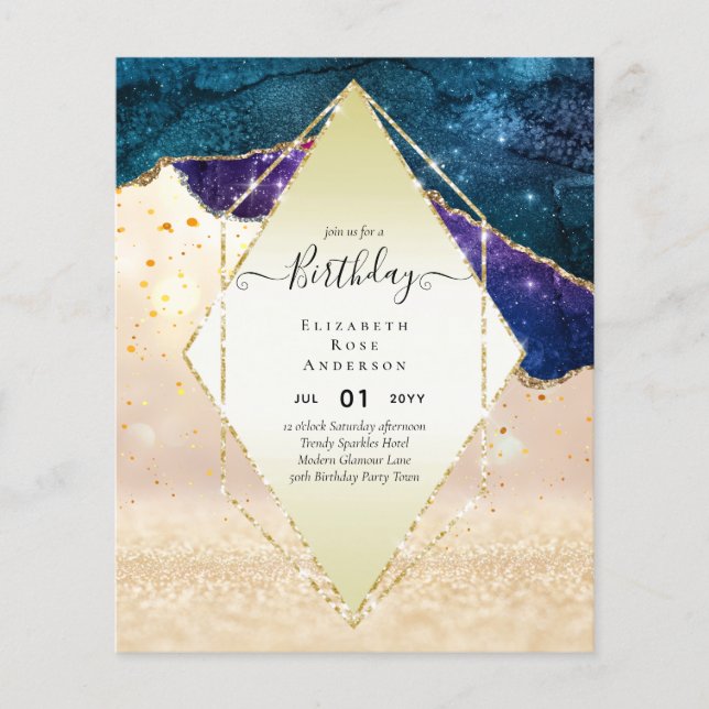 GLITZER Glam Foil Hübsch Jegliches Alter Flyer (Vorne)