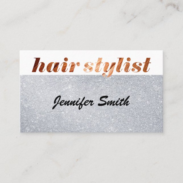 Glitzer Glamour Hair Stylist Schriftart Visitenkarte (Vorderseite)
