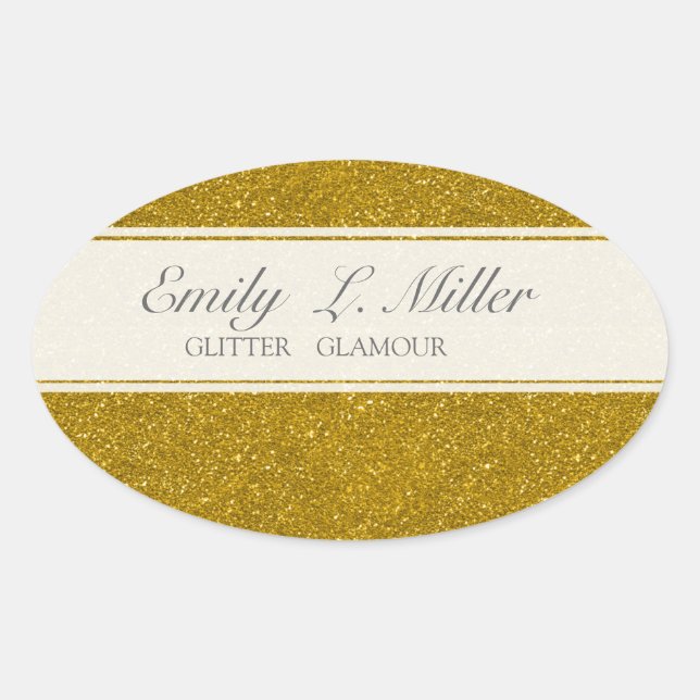 Glitzer Glamour Ovaler Aufkleber (Vorderseite)