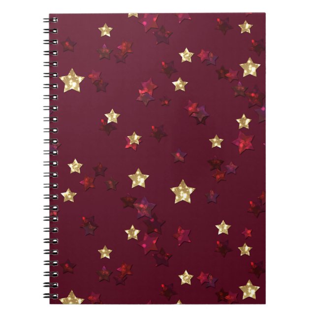 Glitzer glänzt Sequin Confetti stras Stars Rot Goo Notizblock (Vorderseite)