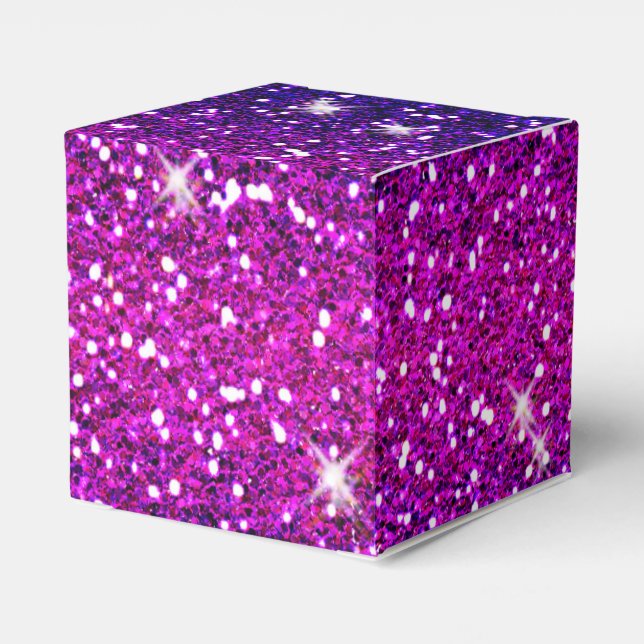 Glitzer Glitzern Lila Rosa Textur Geschenkschachtel (Rückseite)