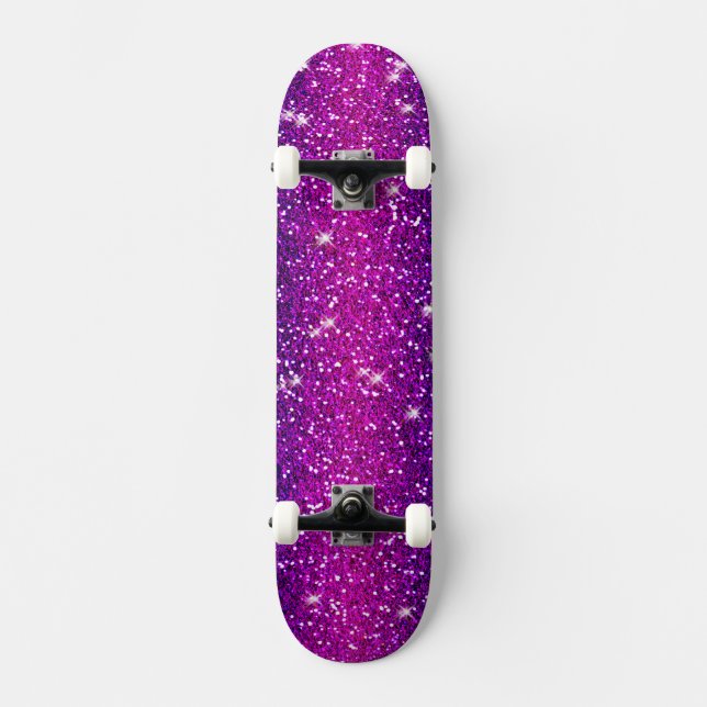 Glitzer Glitzern Lila Rosa Textur Skateboard (Vorderseite)